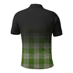 Cunningham Dress Green Dancers Tartan Crest Polo Shirt - Thistle Black Style