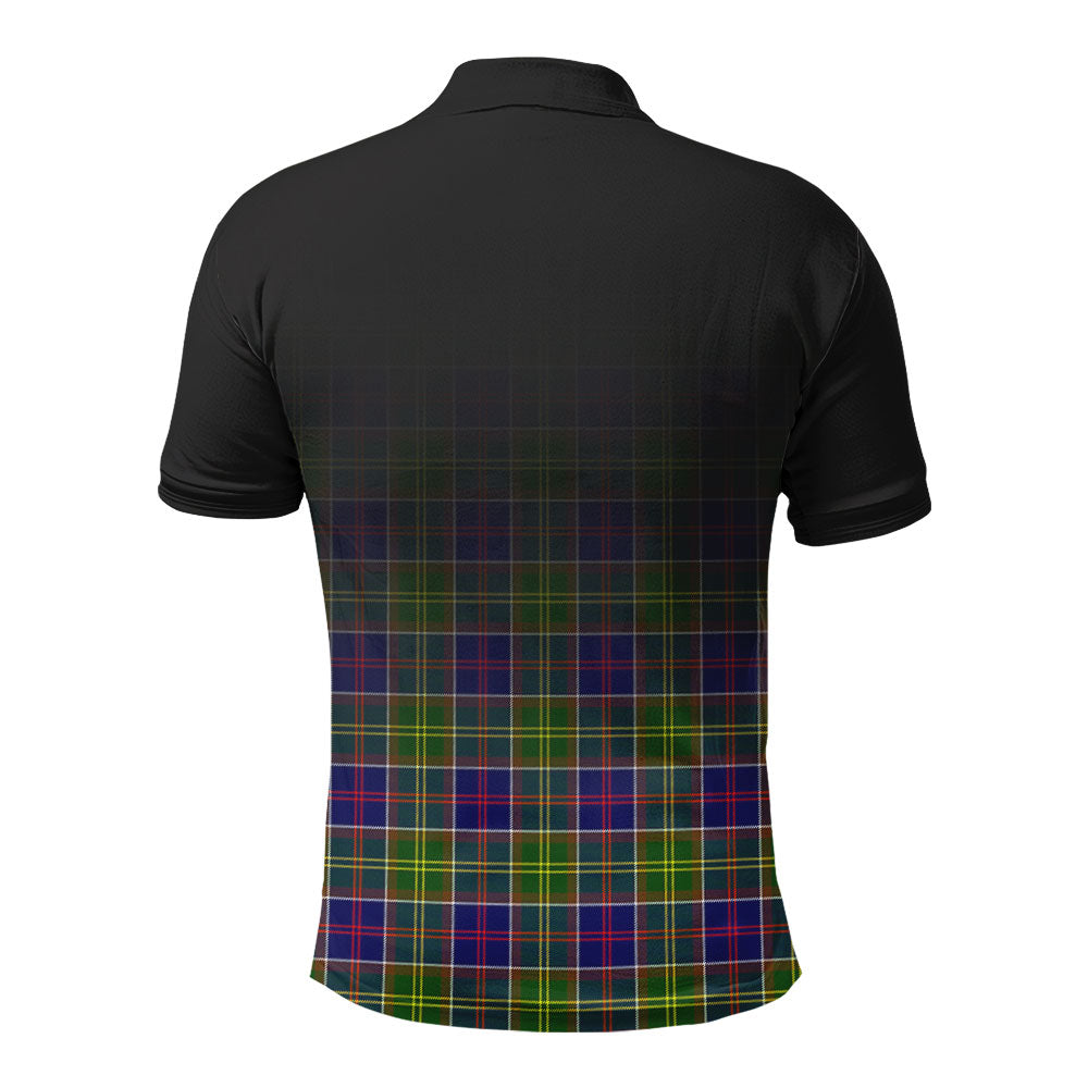 Dalrymple Tartan Crest Polo Shirt - Thistle Black Style