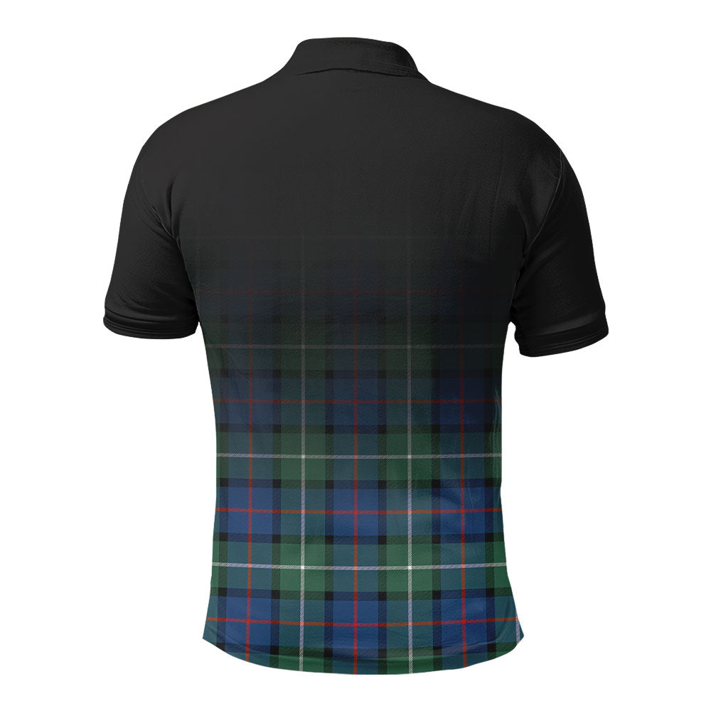 Davidson of Tulloch Tartan Crest Polo Shirt - Thistle Black Style