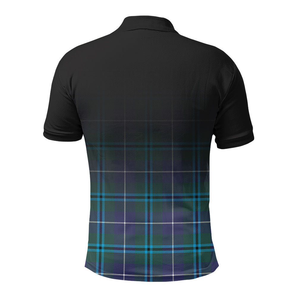 Douglas Modern Tartan Crest Polo Shirt - Thistle Black Style