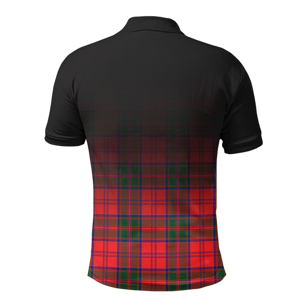 Drummond Modern Tartan Crest Polo Shirt - Thistle Black Style