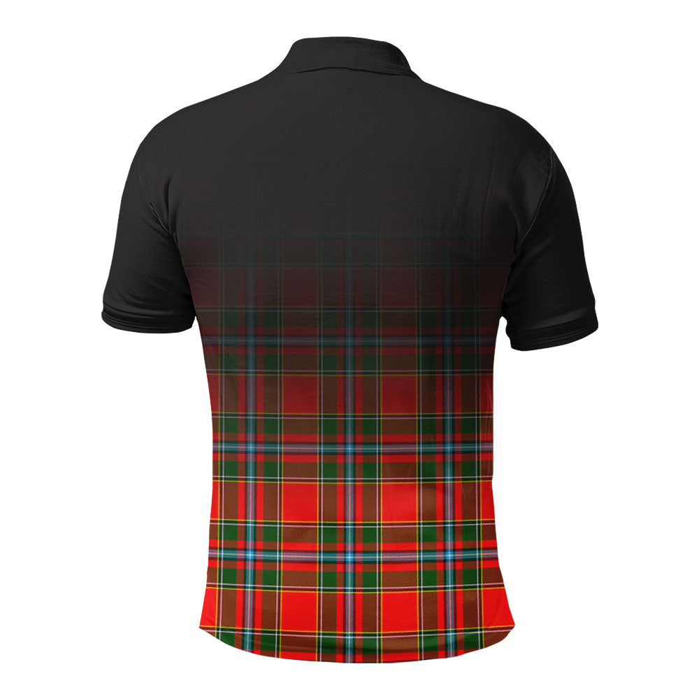 Drummond of Perth Tartan Crest Polo Shirt - Thistle Black Style