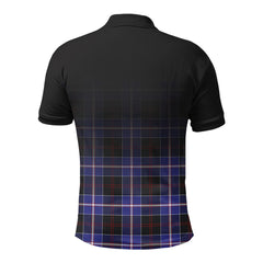 Dunlop Modern Tartan Crest Polo Shirt - Thistle Black Style