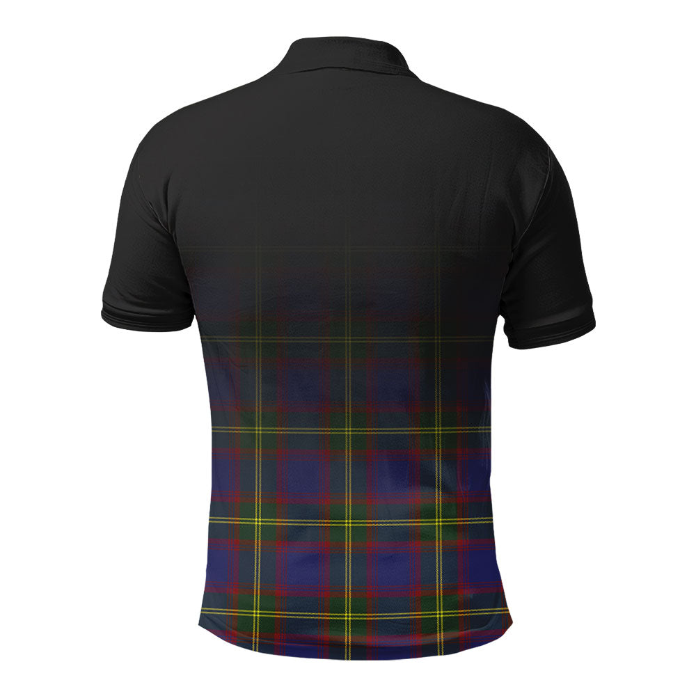 Durie Tartan Crest Polo Shirt - Thistle Black Style