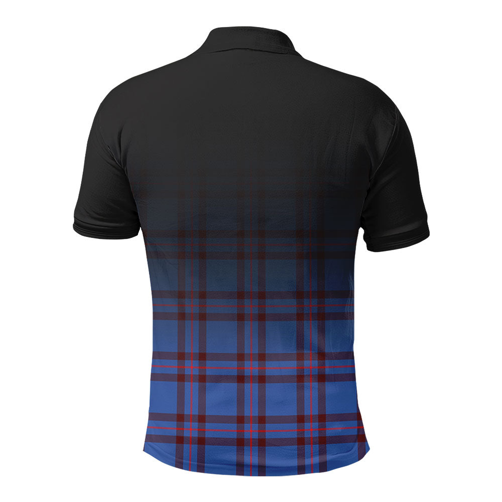 Elliot Modern Tartan Crest Polo Shirt - Thistle Black Style