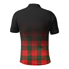 Erskine Modern Tartan Crest Polo Shirt - Thistle Black Style