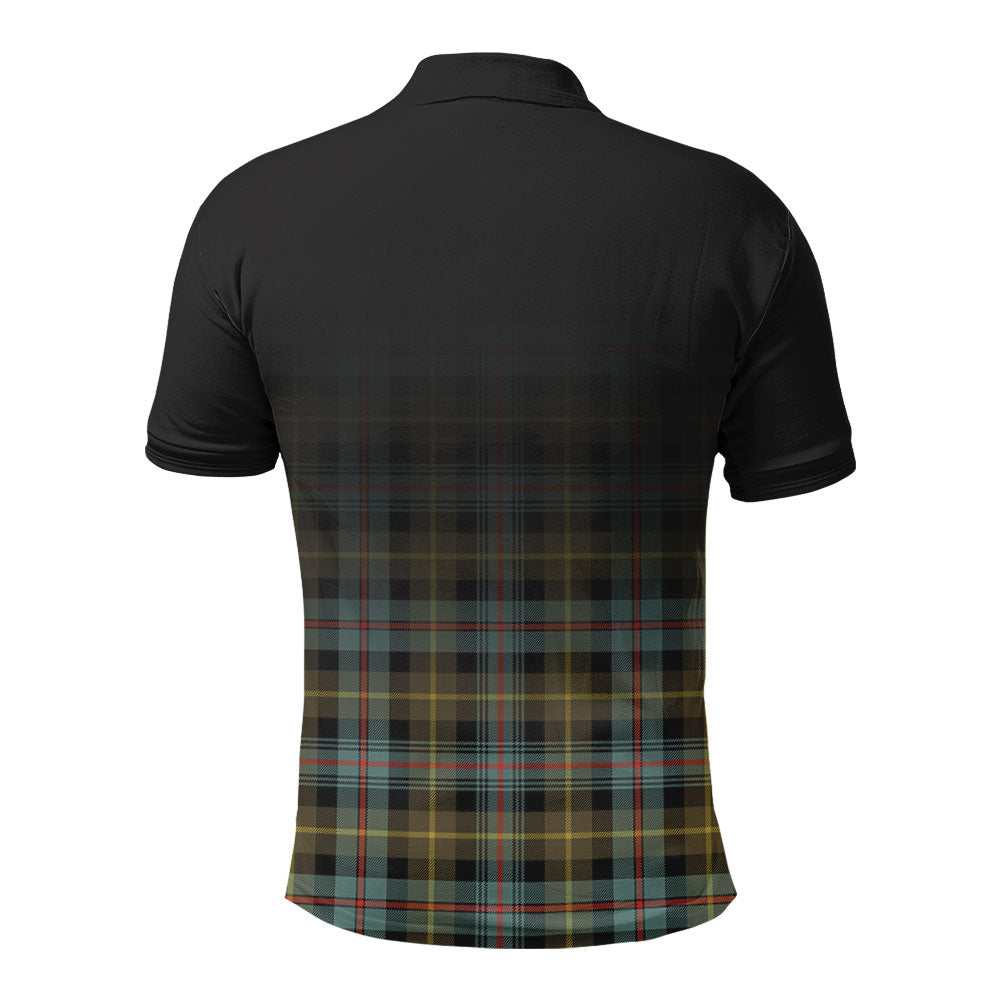 Farquharson Weathered Tartan Crest Polo Shirt - Thistle Black Style