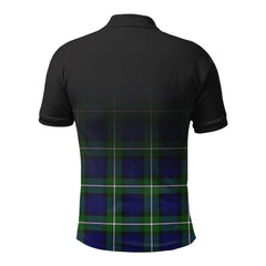 Forbes Modern Tartan Crest Polo Shirt - Thistle Black Style