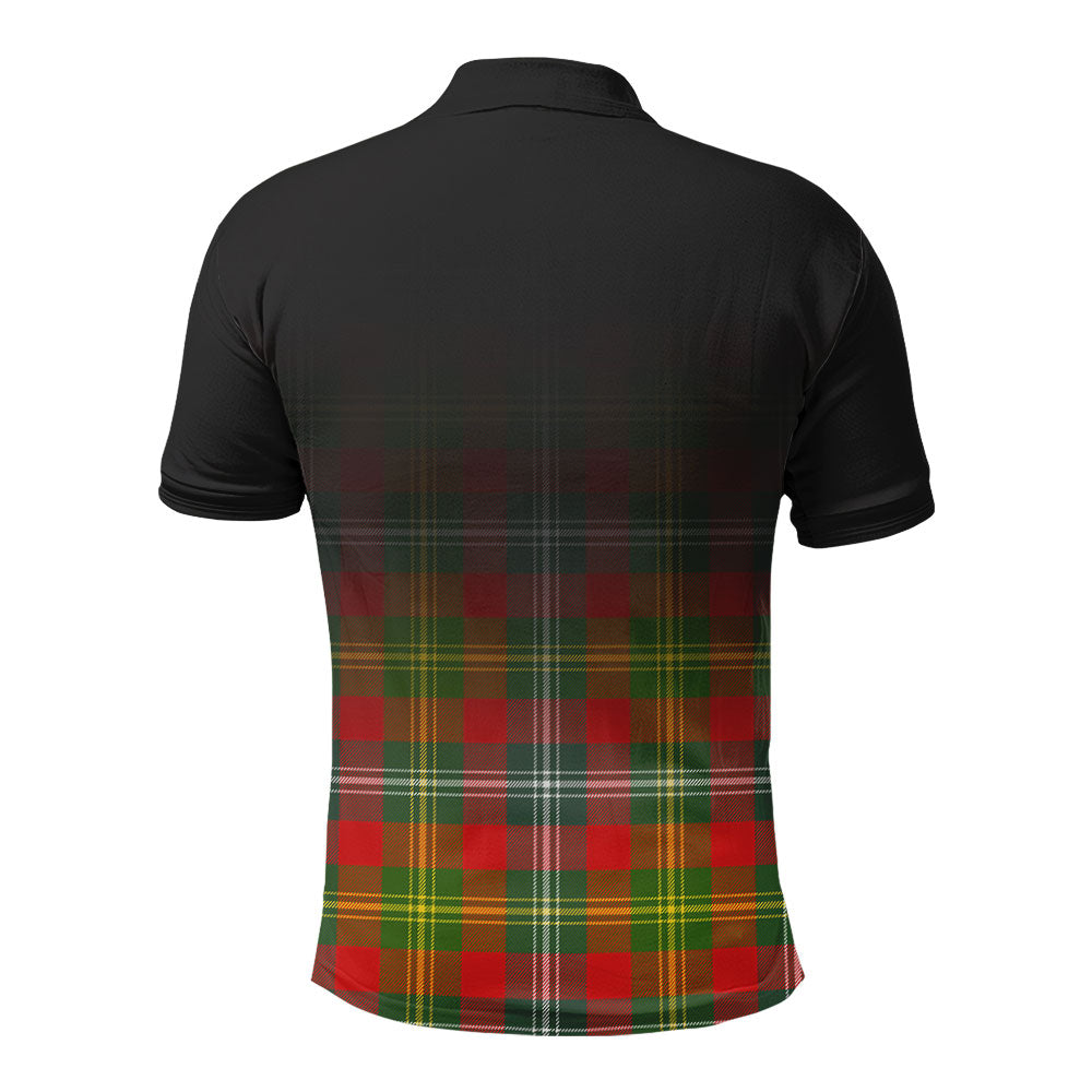 Forrester Tartan Crest Polo Shirt - Thistle Black Style