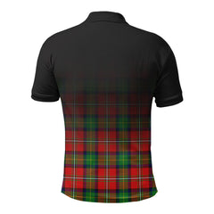 Fullarton Tartan Crest Polo Shirt - Thistle Black Style