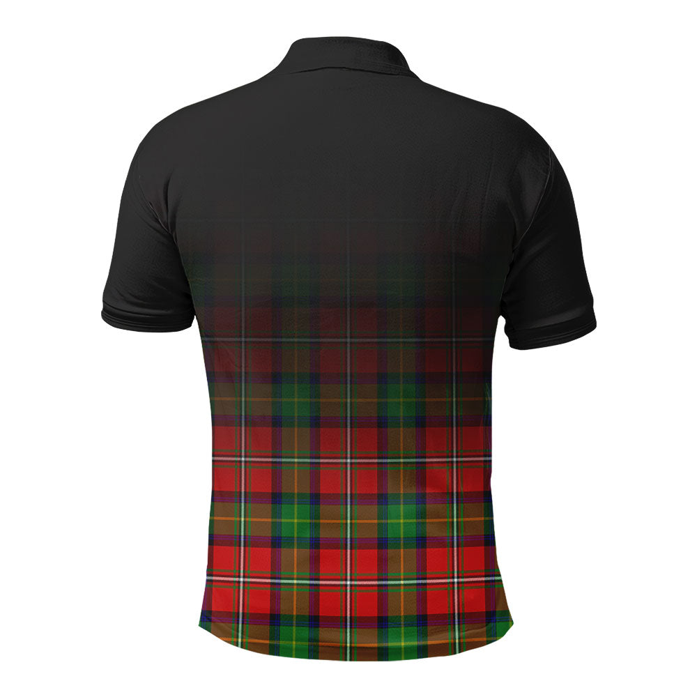 Fullerton Tartan Crest Polo Shirt - Thistle Black Style