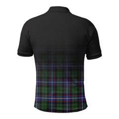 Galbraith Modern Tartan Crest Polo Shirt - Thistle Black Style