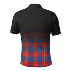 Galloway Red Tartan Crest Polo Shirt - Thistle Black Style