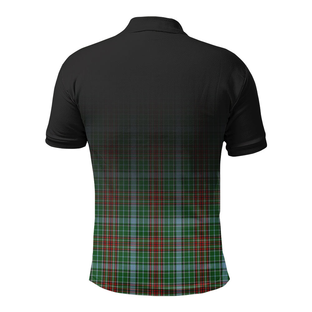 Gayre Tartan Crest Polo Shirt - Thistle Black Style