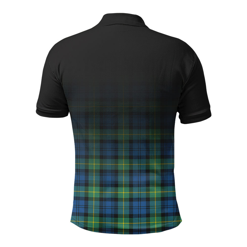 Gordon Ancient Tartan Crest Polo Shirt - Thistle Black Style