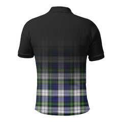 Gordon Dress Modern Tartan Crest Polo Shirt - Thistle Black Style