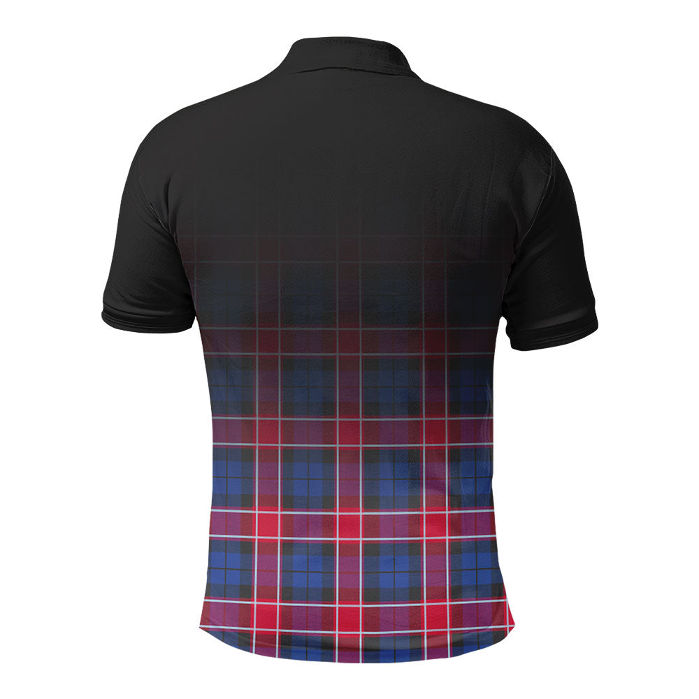 Graham of Menteith Red Tartan Crest Polo Shirt - Thistle Black Style