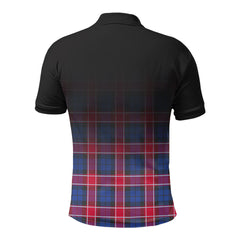 Graham of Menteith Red Tartan Crest Polo Shirt - Thistle Black Style