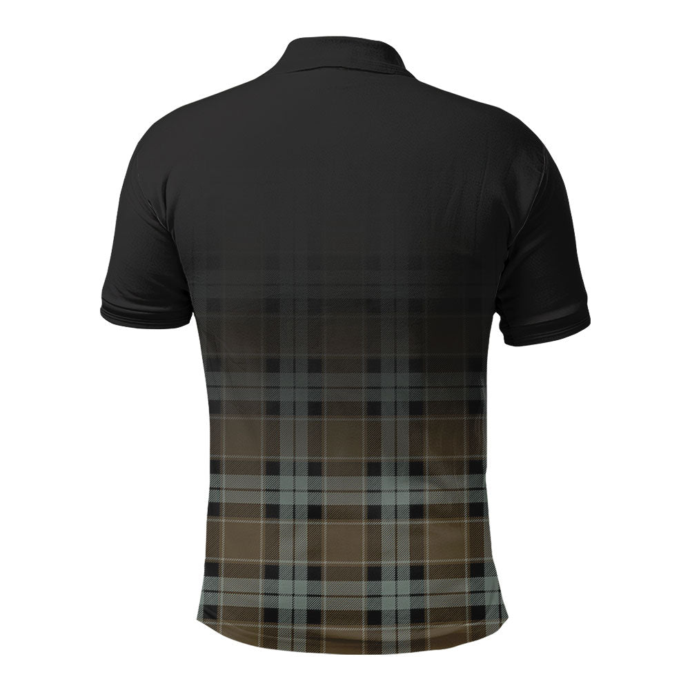 Graham of Menteith Weathered Tartan Crest Polo Shirt - Thistle Black Style