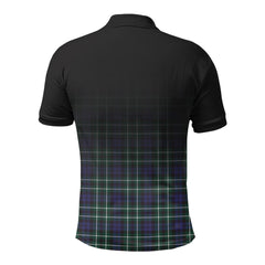 Graham of Montrose Modern Tartan Crest Polo Shirt - Thistle Black Style