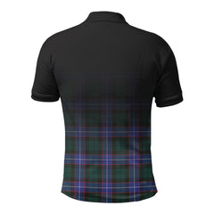 Guthrie Modern Tartan Crest Polo Shirt - Thistle Black Style