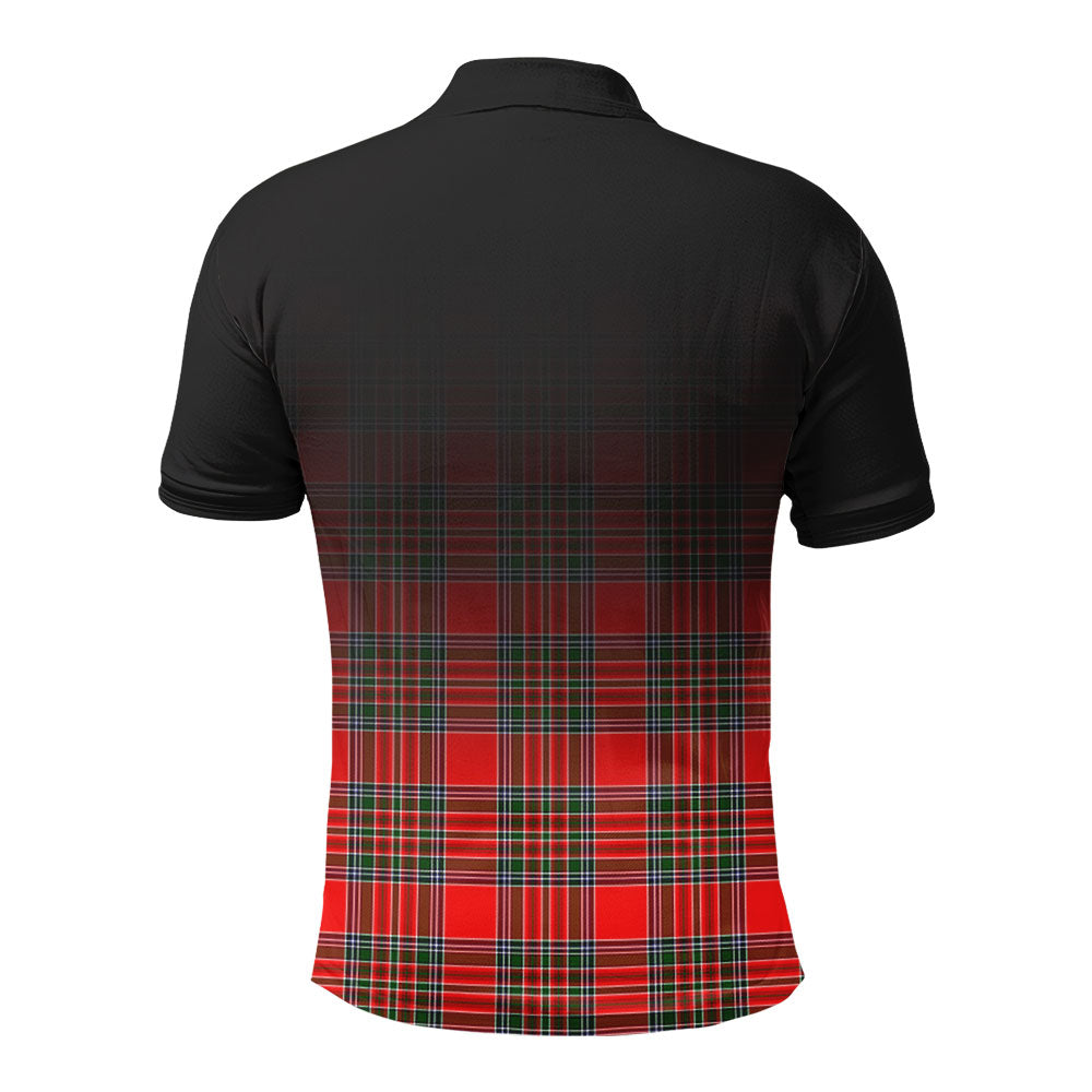 MacBain Tartan Crest Polo Shirt - Thistle Black Style