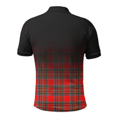 MacBain Tartan Crest Polo Shirt - Thistle Black Style