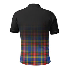 MacBeth Modern Tartan Crest Polo Shirt - Thistle Black Style