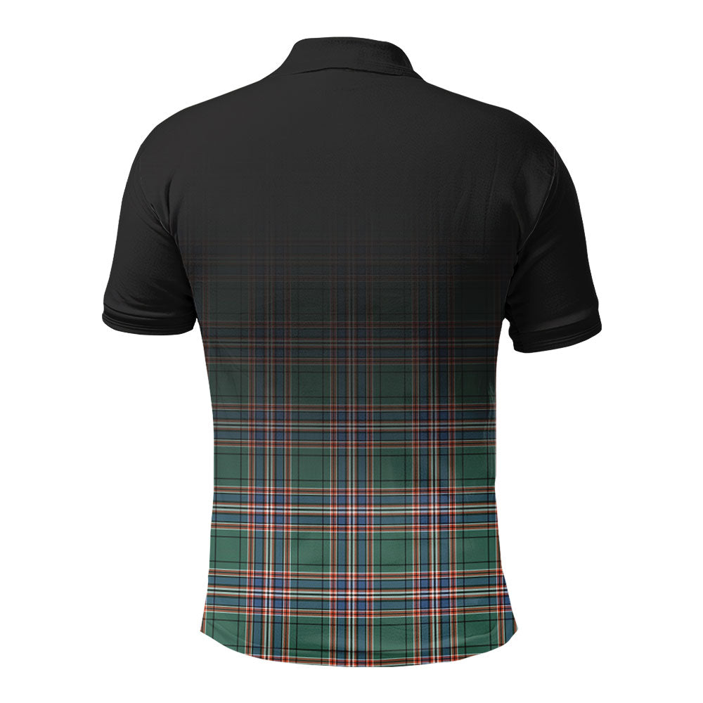 MacFarlane Hunting Ancient Tartan Crest Polo Shirt - Thistle Black Style