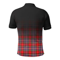 MacFarlane Modern Tartan Crest Polo Shirt - Thistle Black Style