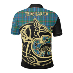 MacHardy Ancient Tartan Polo Shirt Viking Wolf