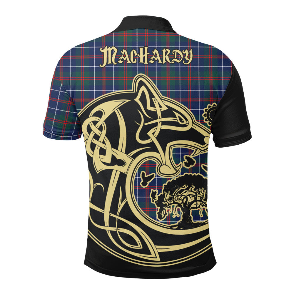 MacHardy Modern Tartan Polo Shirt Viking Wolf