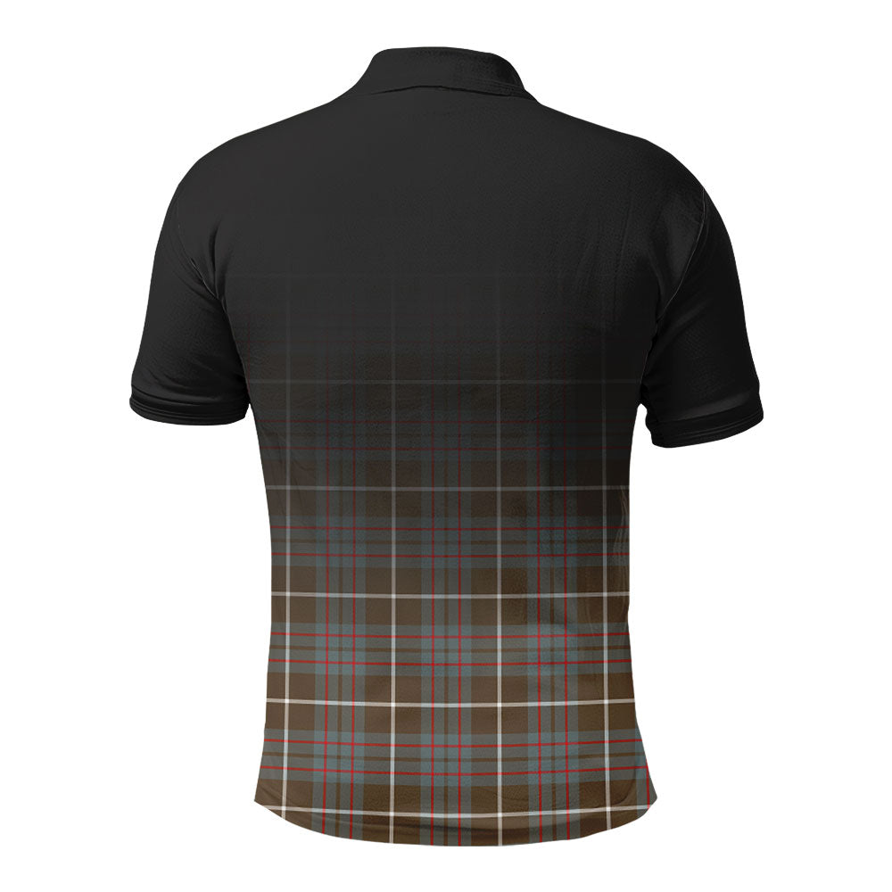 MacIntyre Hunting Weathered Tartan Crest Polo Shirt - Thistle Black Style