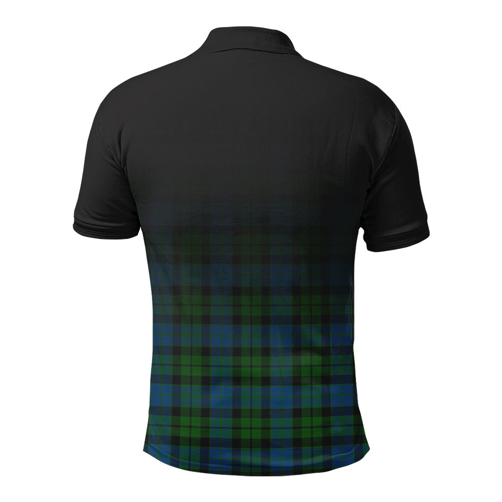 MacKay Modern Tartan Crest Polo Shirt - Thistle Black Style