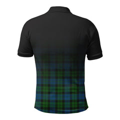 MacKie Tartan Crest Polo Shirt - Thistle Black Style