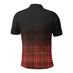 MacKinnon Modern Tartan Crest Polo Shirt - Thistle Black Style