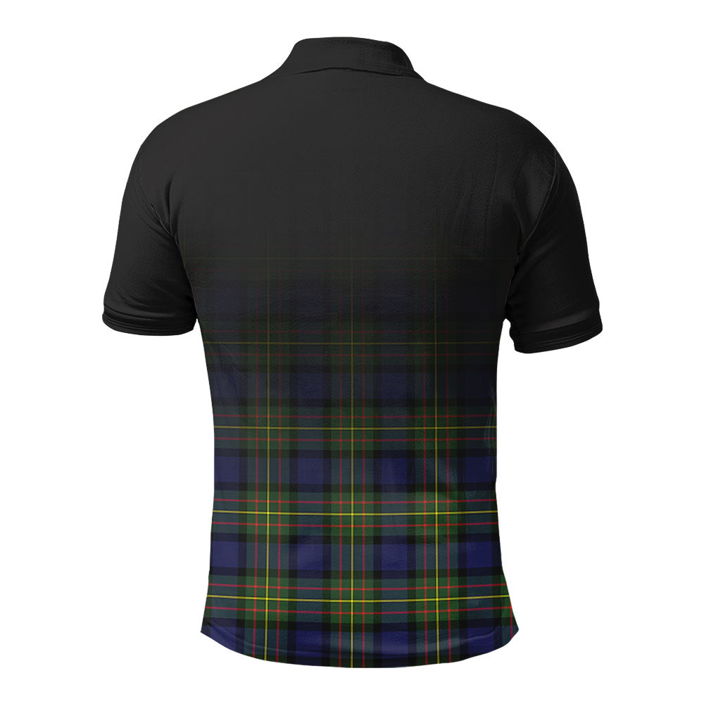 MacLaren Modern Tartan Crest Polo Shirt - Thistle Black Style