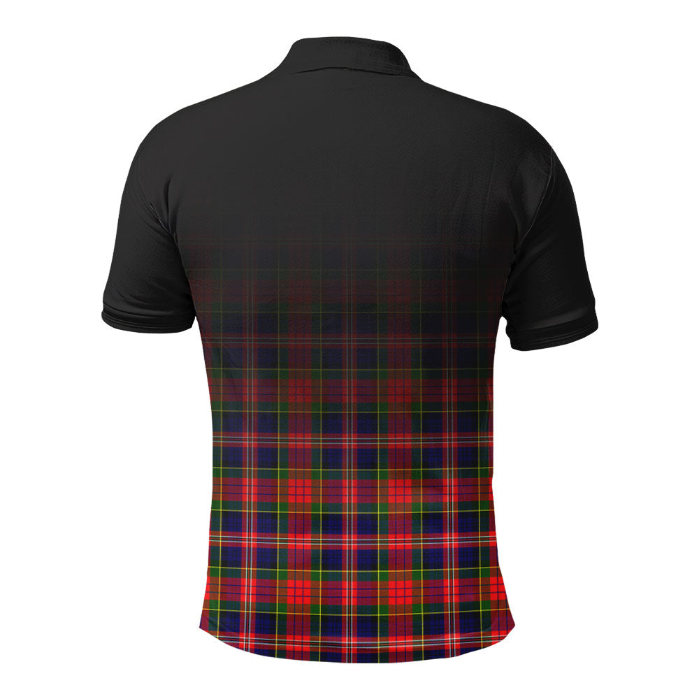 MacPherson Modern Tartan Crest Polo Shirt - Thistle Black Style