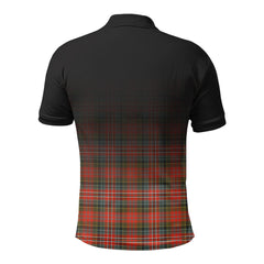 MacPherson Weathered Tartan Crest Polo Shirt - Thistle Black Style