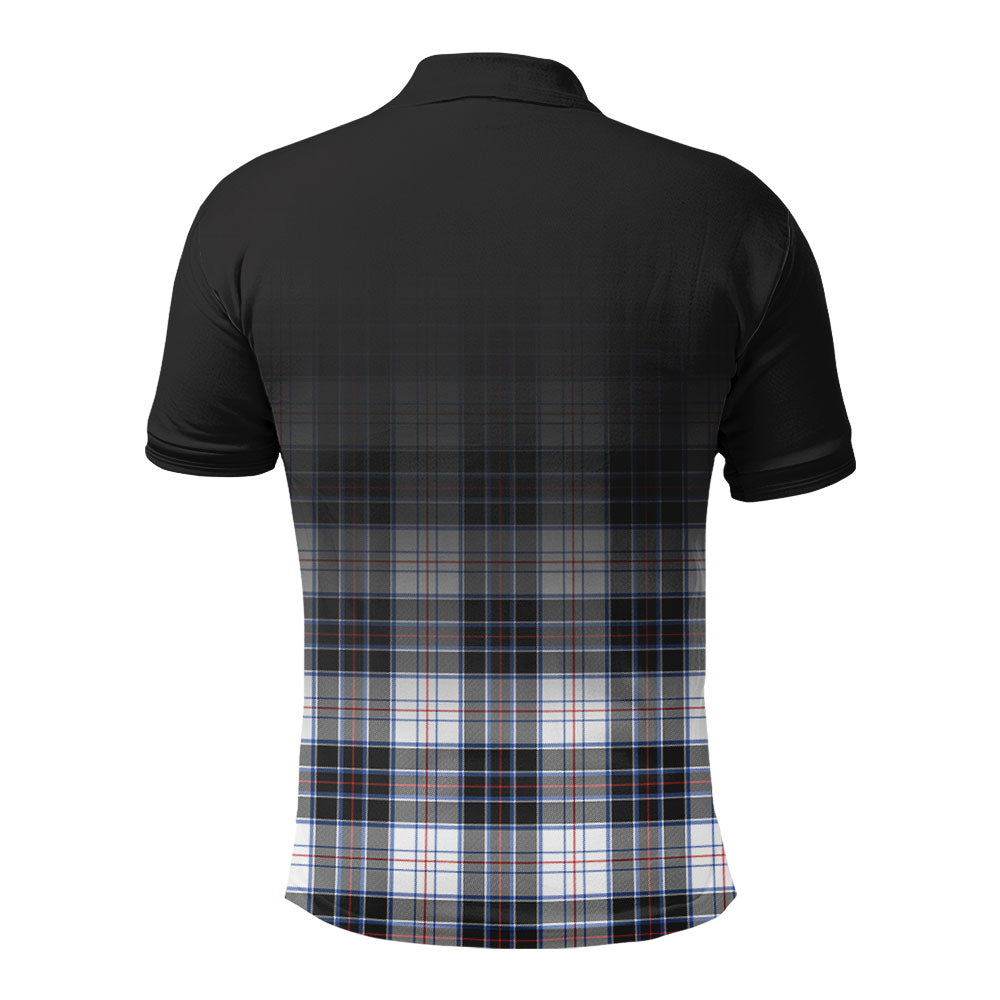 MacRae Dress Modern Tartan Crest Polo Shirt - Thistle Black Style