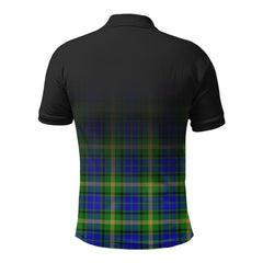 Maitland Tartan Crest Polo Shirt - Thistle Black Style