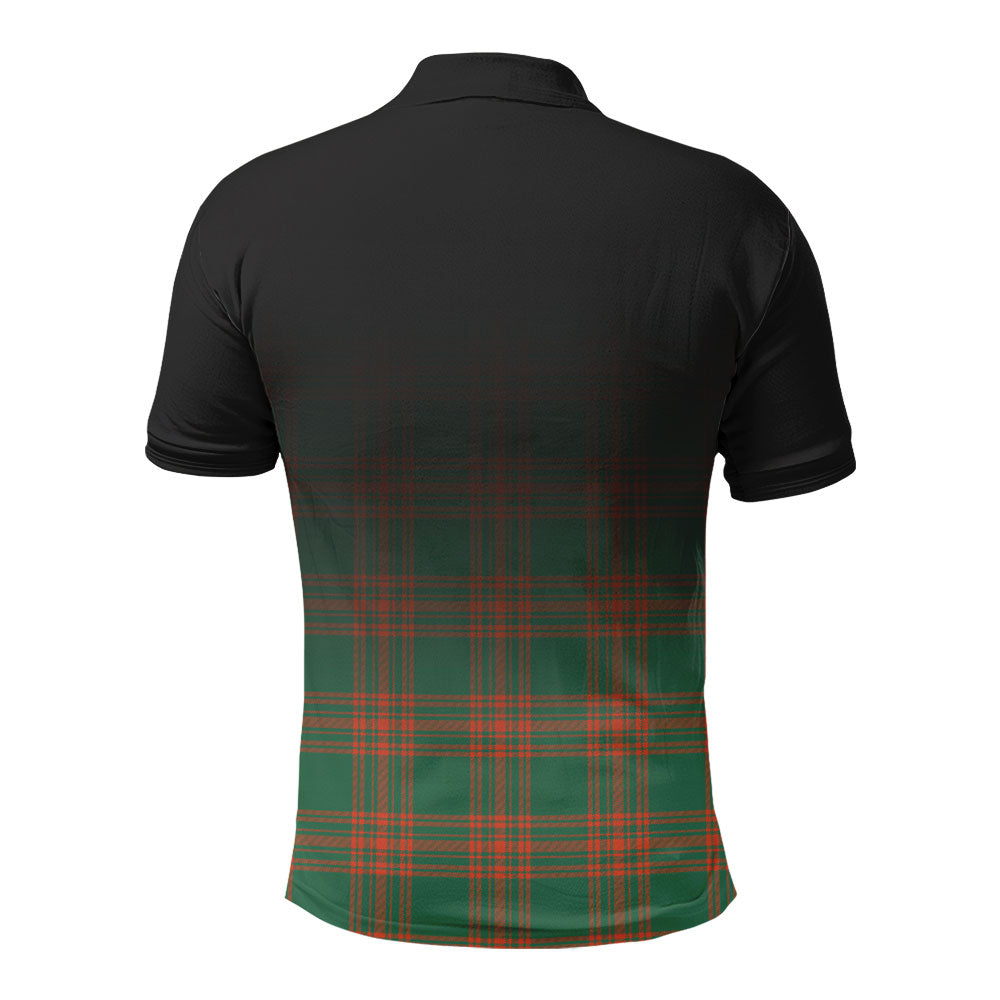 Menzies Green Ancient Tartan Crest Polo Shirt - Thistle Black Style