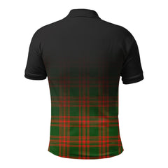 Menzies Green Modern Tartan Crest Polo Shirt - Thistle Black Style