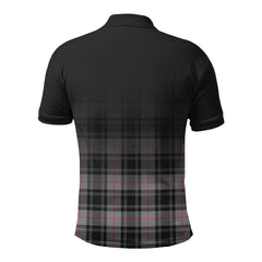 Moffat Modern Tartan Crest Polo Shirt - Thistle Black Style