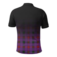 Montgomery Modern Tartan Crest Polo Shirt - Thistle Black Style