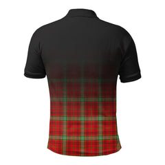 Morrison Red Modern Tartan Crest Polo Shirt - Thistle Black Style