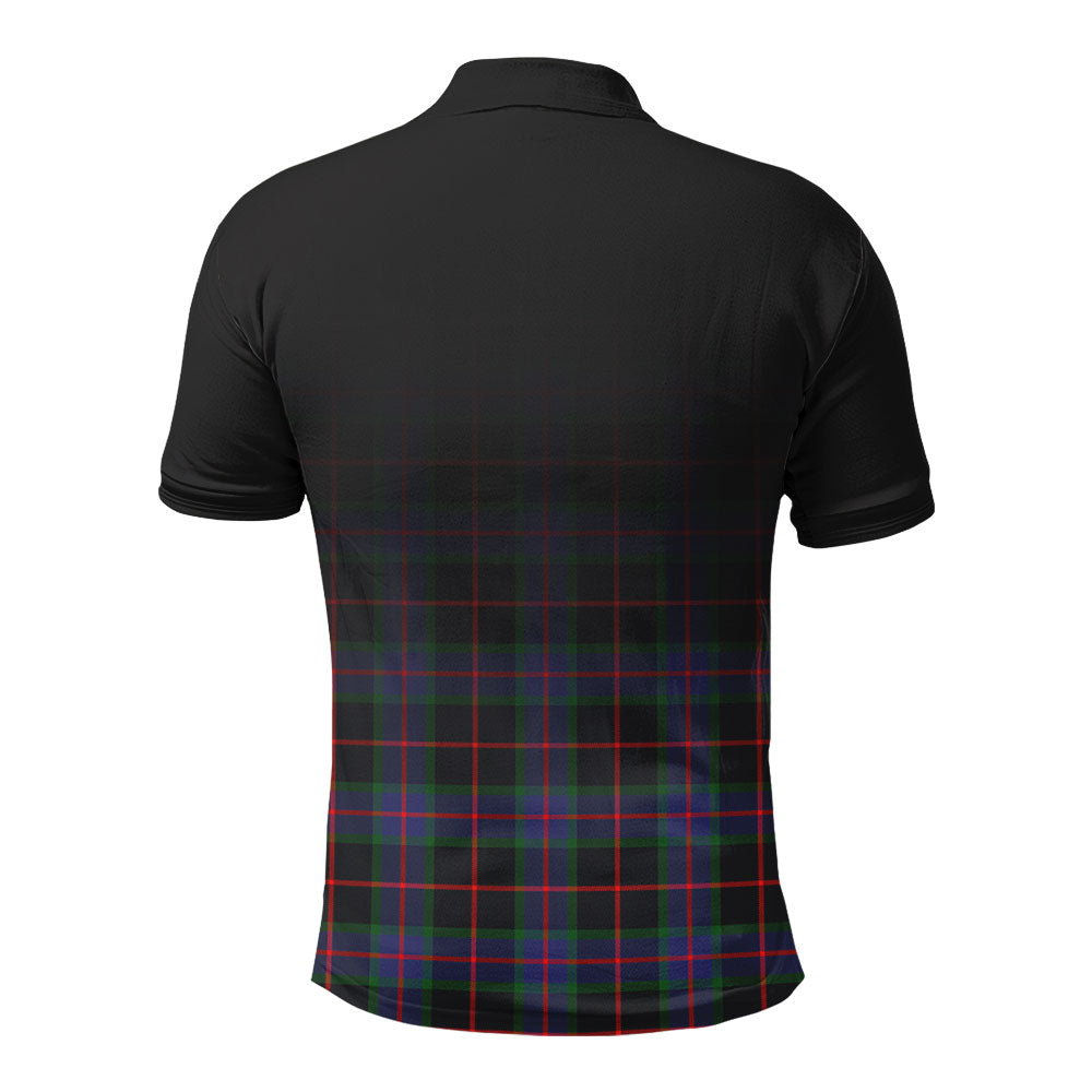 Nairn Tartan Crest Polo Shirt - Thistle Black Style