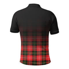 Nesbitt Modern Tartan Crest Polo Shirt - Thistle Black Style