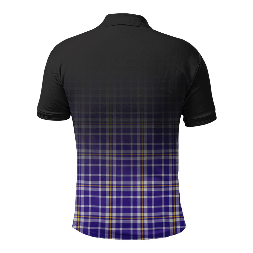 Ochterlony Tartan Crest Polo Shirt - Thistle Black Style