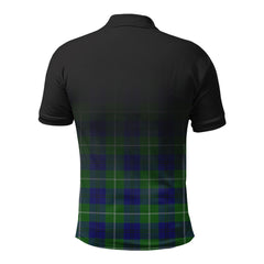 Oliphant Modern Tartan Crest Polo Shirt - Thistle Black Style